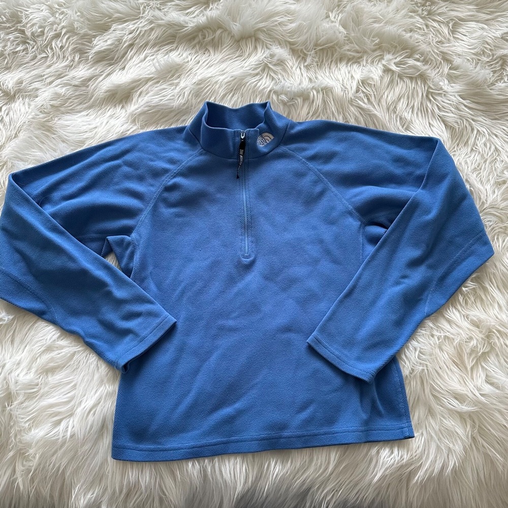 The‎ North Face Womens Sweater Small Blue Fleece Quarter Zip Pullover
